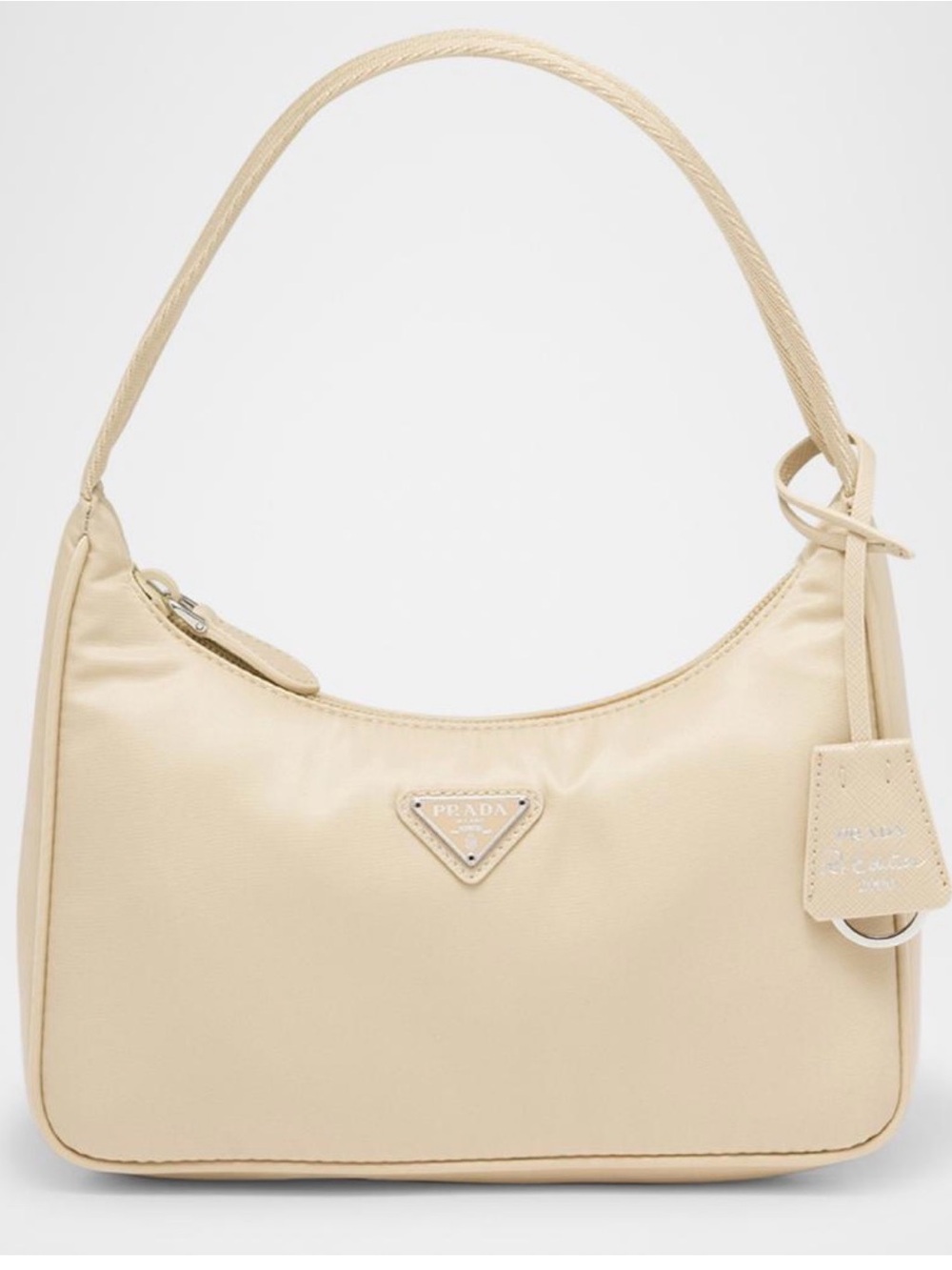 NWT Prada Beige Re-Edition Nylon Shoulder Bag